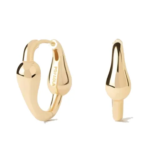 PDPAOLA Cercei eleganți placați cu aur Cycle Hoops Essentials AR01-C83-U