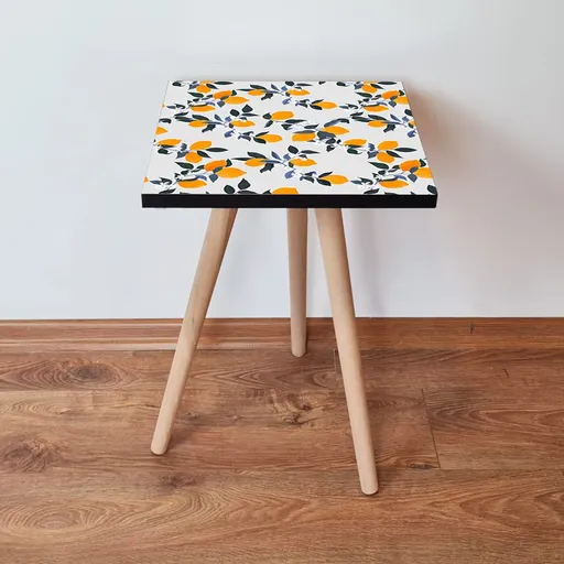 Masuta, Hanah Home, Shp158, 35x42x35 cm, Alb / Portocaliu / Verde