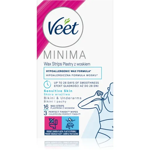 Veet Minima Hypoallergenic benzi depilatoare cu ceară, pentru zona inghinală 16 buc