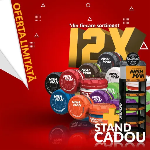 Pachet Promo Ceara de Par Nish Man 12 buc + Stand Cadou