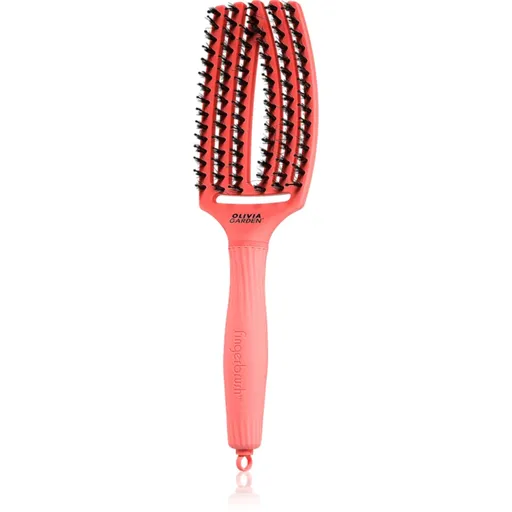 Olivia Garden Fingerbrush Boar & Nylon perie de par cu peri de nailon și de mistreț Red Confidence 1 buc