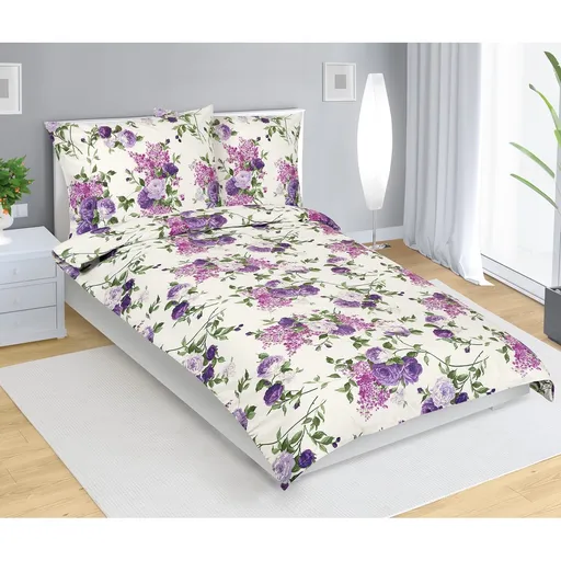 Lenjerie de pat din bumbac Bellatex Trandafir lila, 140 x 200 cm, 70 x 90 cm, 140 x 200 cm, 70 x 90 cm