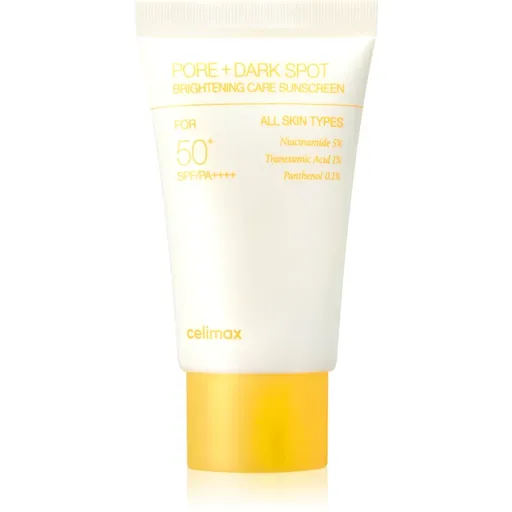 celimax Pore+Dark Spot Brightening Care Suncream cremă iluminatoare cu protecție solară SPF 50+ 50 ml