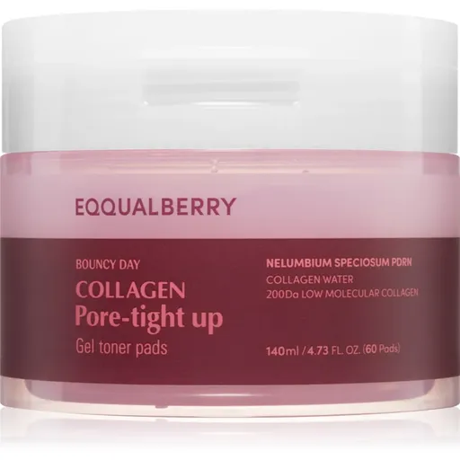 EQQUALBERRY Collagen Pore-Tight Up Gel Toner Pads dischete de tonifiere pentru micsorarea porilor 60 buc