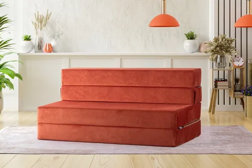 Canapea extensibila 2 locuri, Atelier del Sofa, 363SLD1129, Textil, Portocaliu