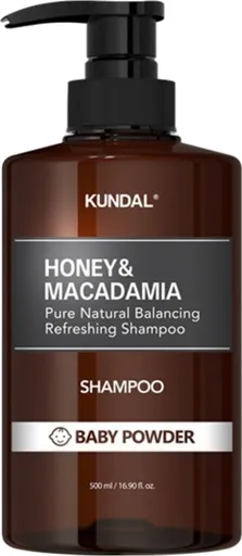 KUNDAL Șampon natural hidratant Honey & Macadamia Baby Powder (Nature Shampoo) 500 ml