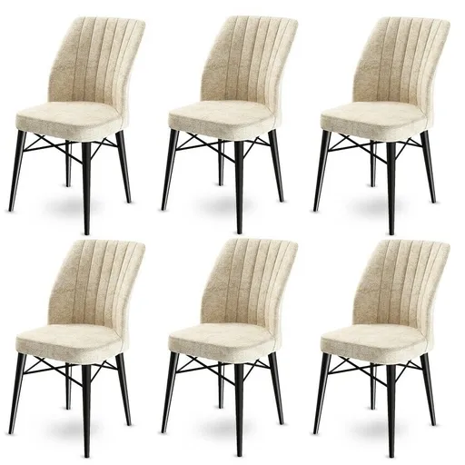 Set de scaune de sufragerie Flex Cream, 6 buc., crem deschis