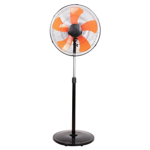 Ventilator cu picior Elite EFS-1302, 70W, 45 cm, 3 viteze, 5 pale, Baza rotunda, Negru/Portocaliu