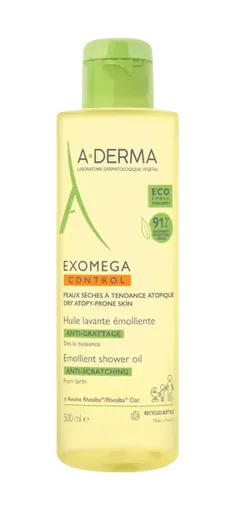 A-DERMA Ulei de duș emolient pentru pielea uscată predispusă la eczeme atopice Exomega Control (Emollient Shower Oil) 500 ml