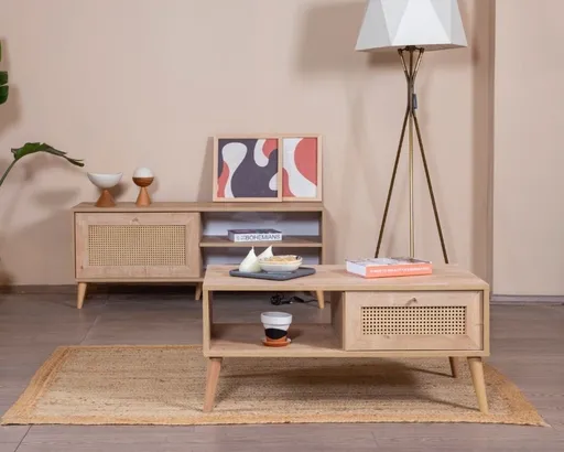 Masuta de cafea, Hanah Home, Calvin, 55x100x45 cm, Stejar