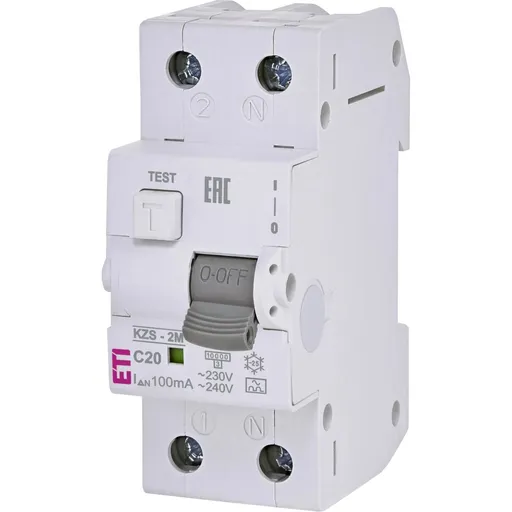 Siguranta automata diferentiala RCBO 1P+N 20A/10mA C TIP A 10kA KZS-2M Eti 002173725