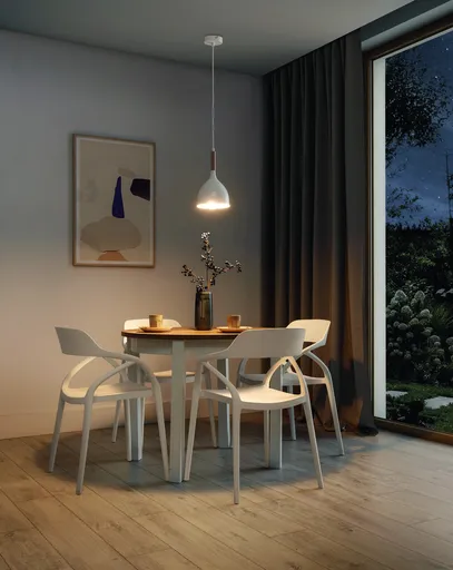 Lustra ELTAP, Woldes, 17x110 cm, 1xE27, 15W, otel, alb/natur