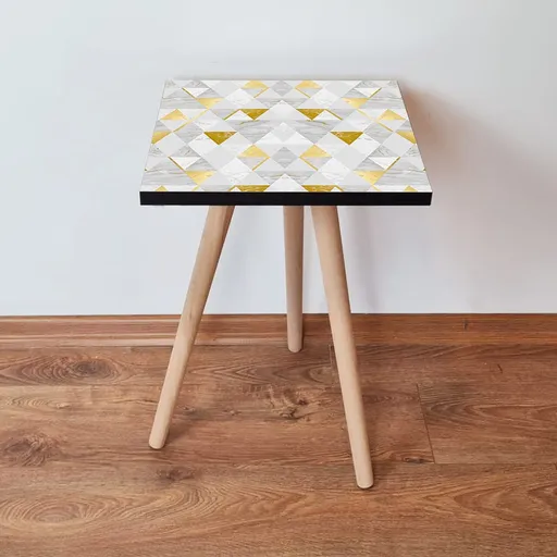 Masuta, Hanah Home, Shp258, 35x42x35 cm, Gri / Auriu / Alb