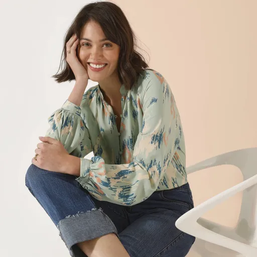 Bluză cămașă cu imprimeu