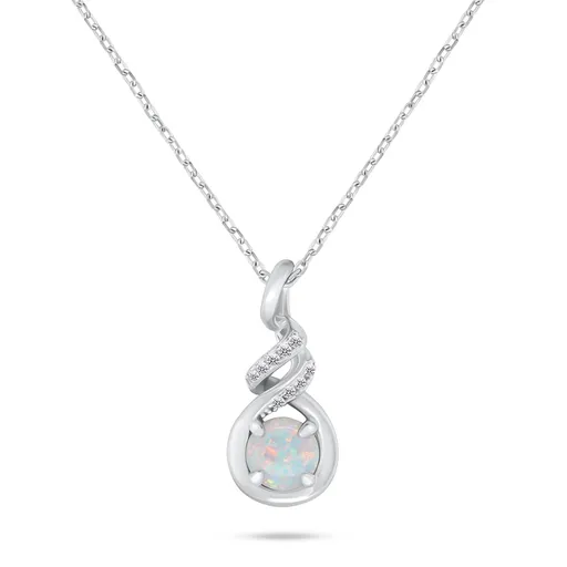 Brilio Silver Colier de argint cu opal sintetic NCL155W