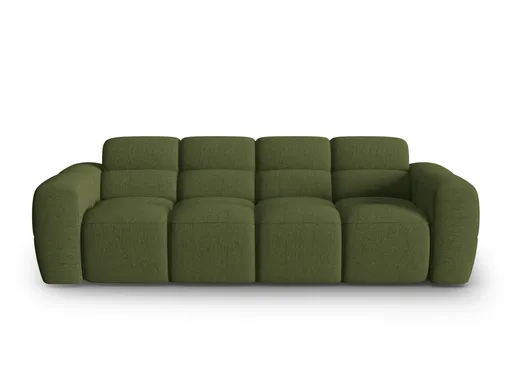 Canapea 4 locuri, Lisa-193, Micadoni Home, 256x101x77 cm, tesatura structurata, verde melange