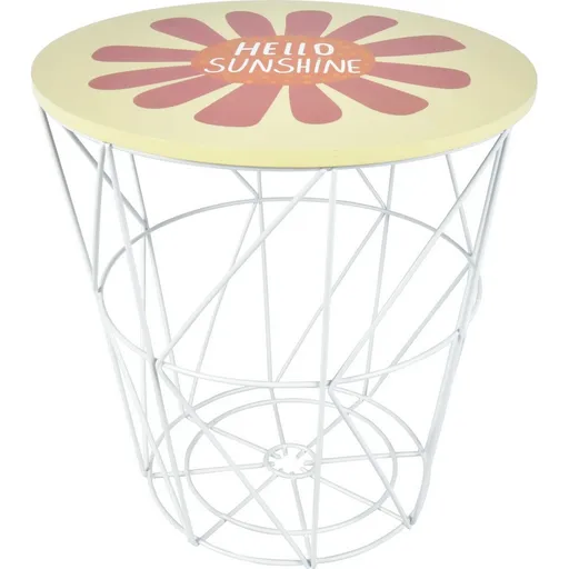 Masă cu depozitare pentru copii Hatu HelloSunshine, 30 x 30 x 30 cm, galben