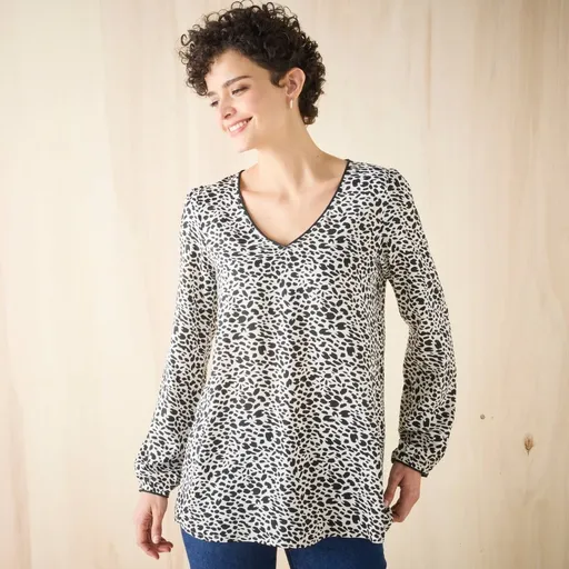 Tunică cu imprimeu și croială largă