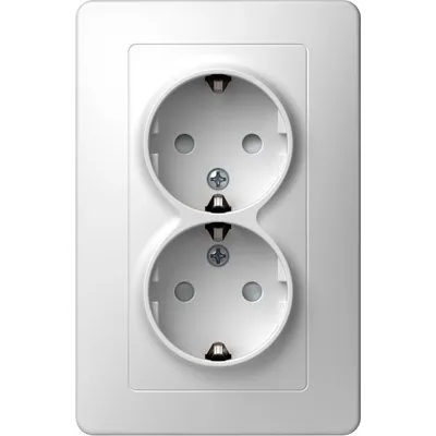 Ekonomik Priza SCHUKO 2P 16A ST IP20 Alb, TEM Modul TEM-VE16PWKS-B