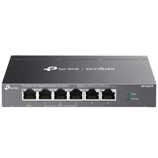 Switch Omada 6-Port 3-Port PoE+ 1-PoE++ TP-LINK DS106GPP
