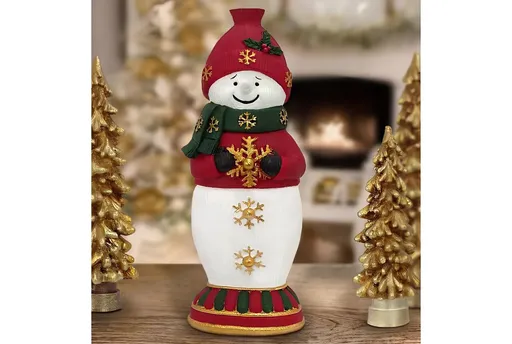 Decoratiune, CY0689, 10x7x26 cm, Poliester, Alb/Rosu