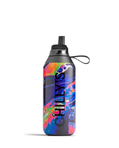 Balon termos Chilly's Bottles - Dreamscape, Neon Galaxy 500 ml, Seria 2 Ediție Flip