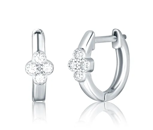 JVD Cercei din argint cu zircon Trifoi SVLE2960X61BI00