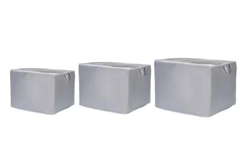 Set 3 cutii depozitare, L'essentiel Maison, Quin Set, Poliester, Antracit