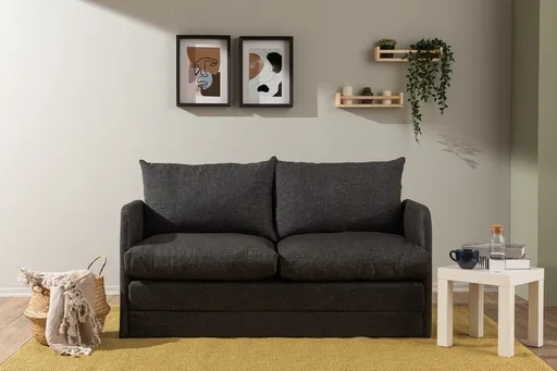 Canapea extensibila 2 locuri, Atelier del Sofa, 859FTN2889, Gri inchis