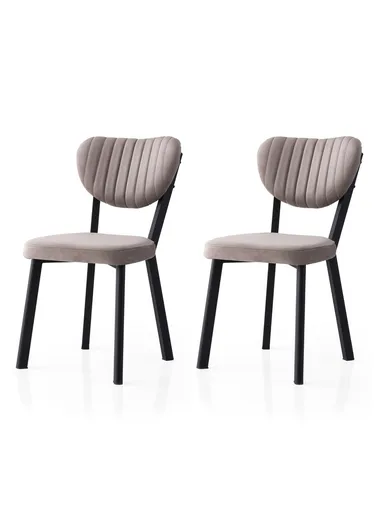 Set scaune 2 piese, Hanah Home, Beta, Negru / nurcă