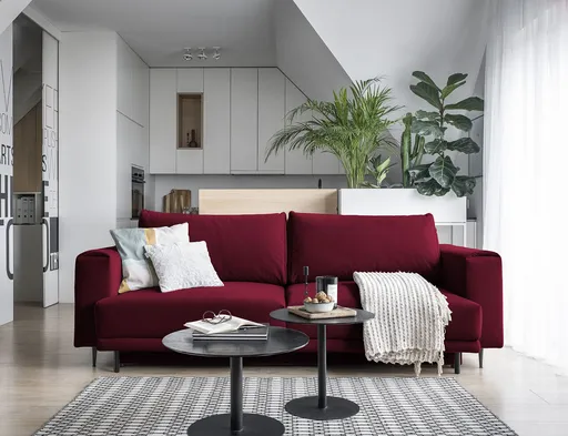 Canapea extensibila 4 locuri ELTAP, SO-DAL-30VE, Dalia, 248x84x95 cm, lemn/poliester, rosu