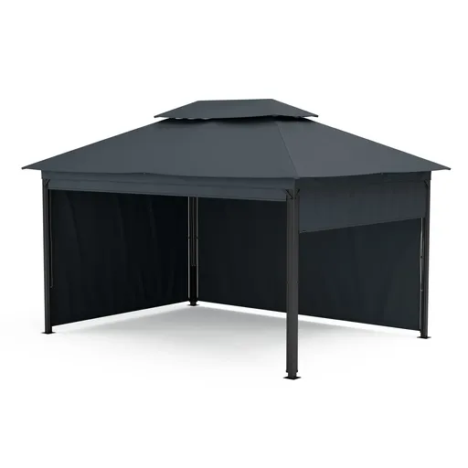 Blumfeldt Grandezza Cortina foișor de grădină 3x4 m, rezistent la intemperii, acoperit cu pulbere, jaluzele laterale