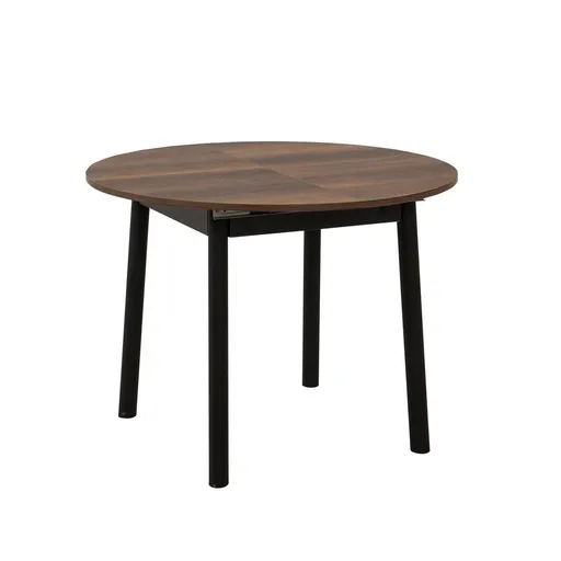 Masă de sufragerie Oliver Walnut Black, maro închis