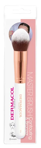 Dermacol Pensulă cosmetică pentru pudră și contururi cu husă Rose Gold D53