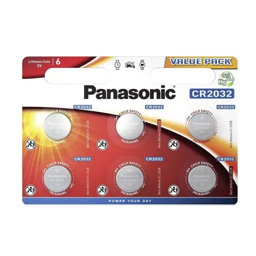 Panasonic Set de baterii CR-2032EL/6BW, 6 buc.