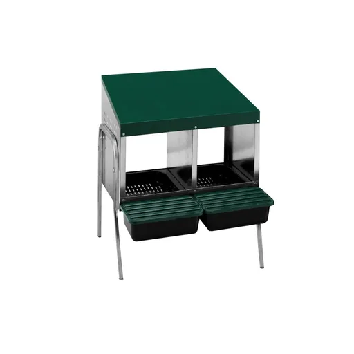 Cuibar gaini si pasari cu 2 compartimente MG-02WS PROFI cu picioare si colector de oua