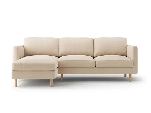 Coltar stanga 3 locuri, Eden, Micadoni Home, 250x150x90 cm, catifea, bej nude