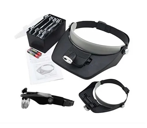 Casca Cozoroc cu Ochelari Lupa si Lanterna - Light Head Magnifying Glass