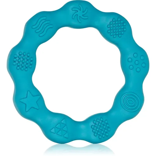 BabyOno Be Active Silicone Teether Ring jucărie pentru dentiție Blue 1 buc