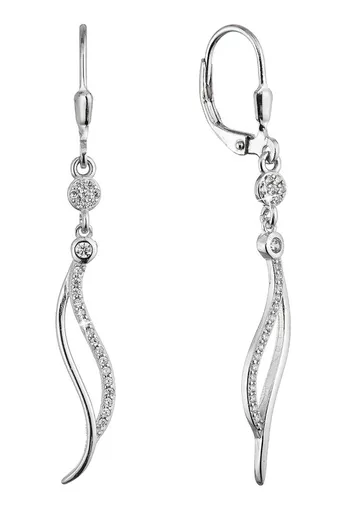 Evolution Group - Pavona Cercei lungi eleganți Valuri cu zirconi 11541.1