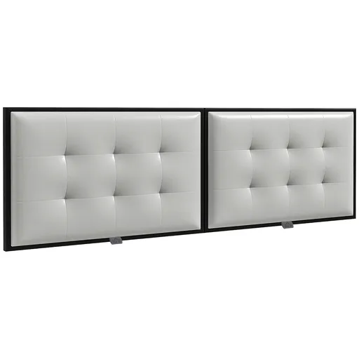 HOMCOM Tablie Tapițată pentru Dormitor cu Pânză din Microfibră, Tablie de Pat Montată pe Perete, 180x8x56 cm, Gri Deschis | Aosom Romania