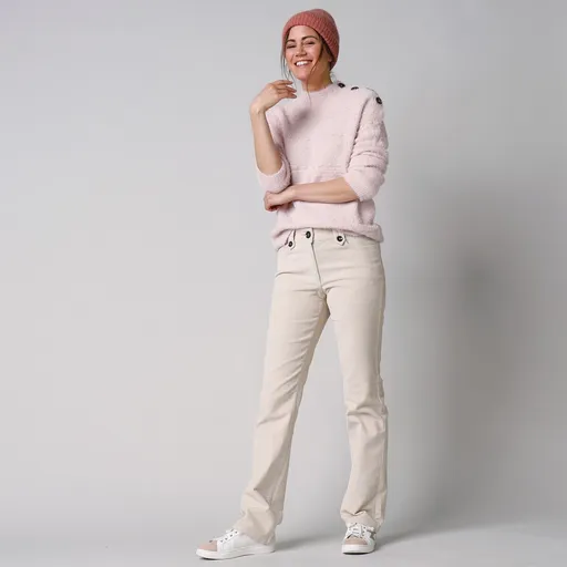 Pantaloni drepți din catifea reiată