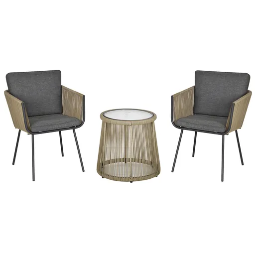 Outsunny Set Mobilier de Grădină cu 2 Șezlonguri Recliner pentru Exterior, cu Pernă Căptușită din PE, 196x65x22 cm, Gri | Aosom Romania