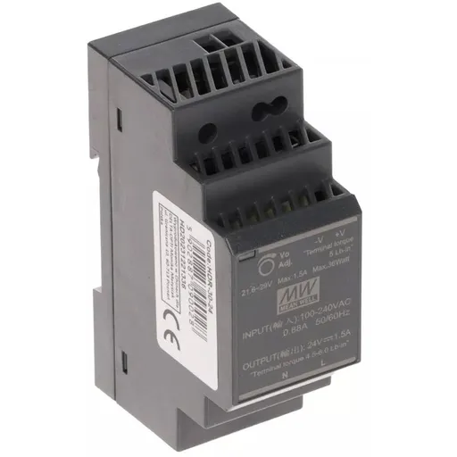 Sursa in comutatie Mean Well HDR-30-24, 24V, 1,5A, sina DIN