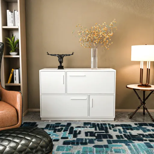 Consola, Hanah Home, Mares, 120x45x81.6 cm, Alb