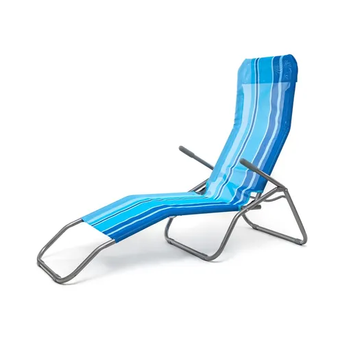 Șezlong de plajă Happy Green albastru, 142 x 60 x96 cm