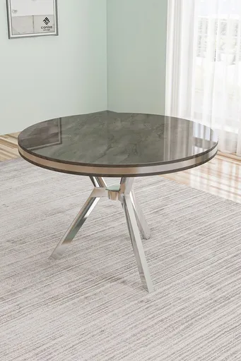 Masa, Hanah Home, Mos, 90x74x90 cm, Antracit / Crom