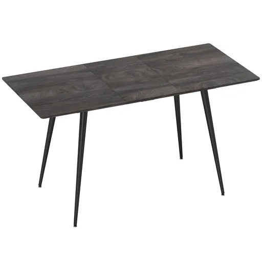 HOMCOM Masă extensibilă, masă extensibilă pentru 6-8 persoane, masă de bucătărie cu picioare solide din oțel | Aosom Romania