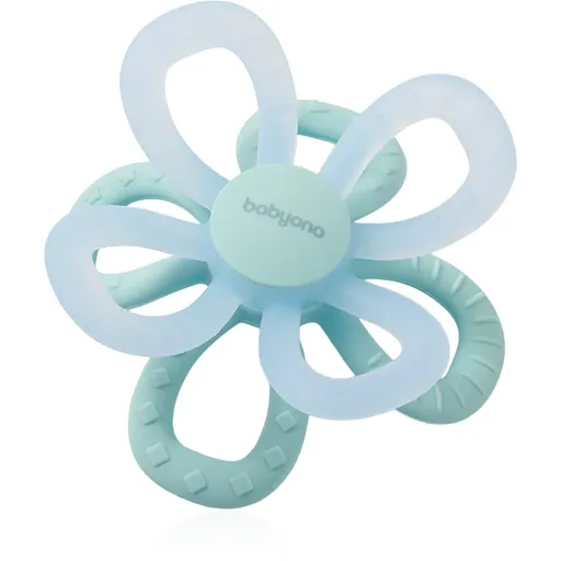 BabyOno Silicone Teether Flower jucărie pentru dentiție Blue 1 buc