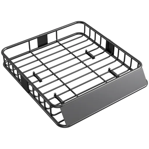 HOMCOM Portbagaj de 90,7 kg cu Deflectoare din Oțel Negru 110,5x99,5x18,5 cm | Aosom Romania